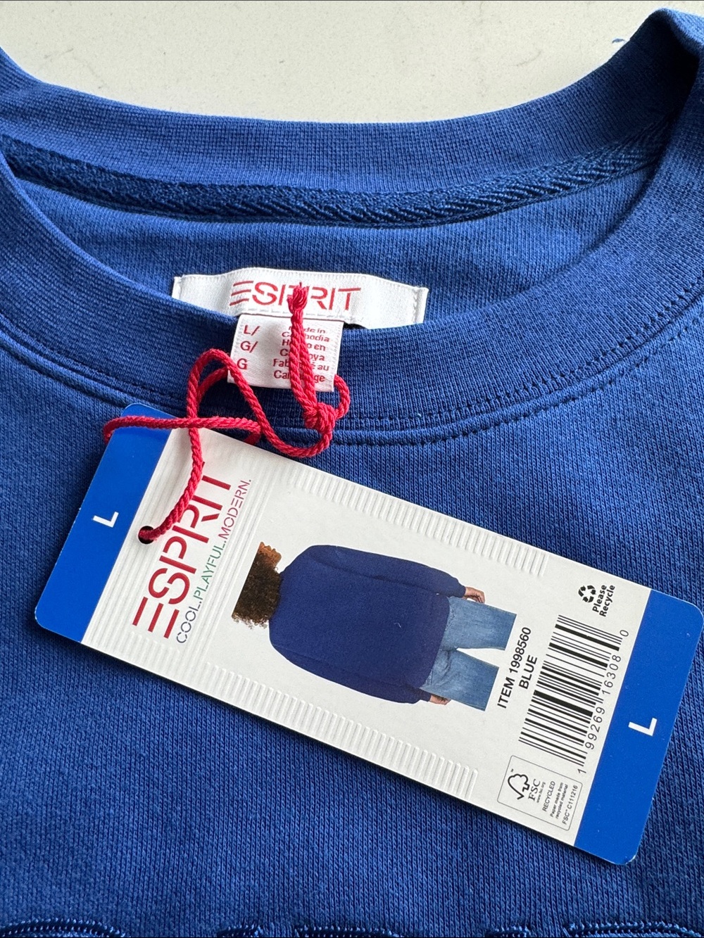 Esprit Women’s Crewneck Sweatshirt in Bright Blue - Picture 3 of 4
